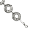 Stainless Steel Polished Fancy Filigree Circles w/1.5in ext Bracelet, 8.5 x 25.1 mm
