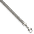 Chisel Stainless Steel Polished and Textured Wire 8 inch Bracelet, 8 x 6 mm