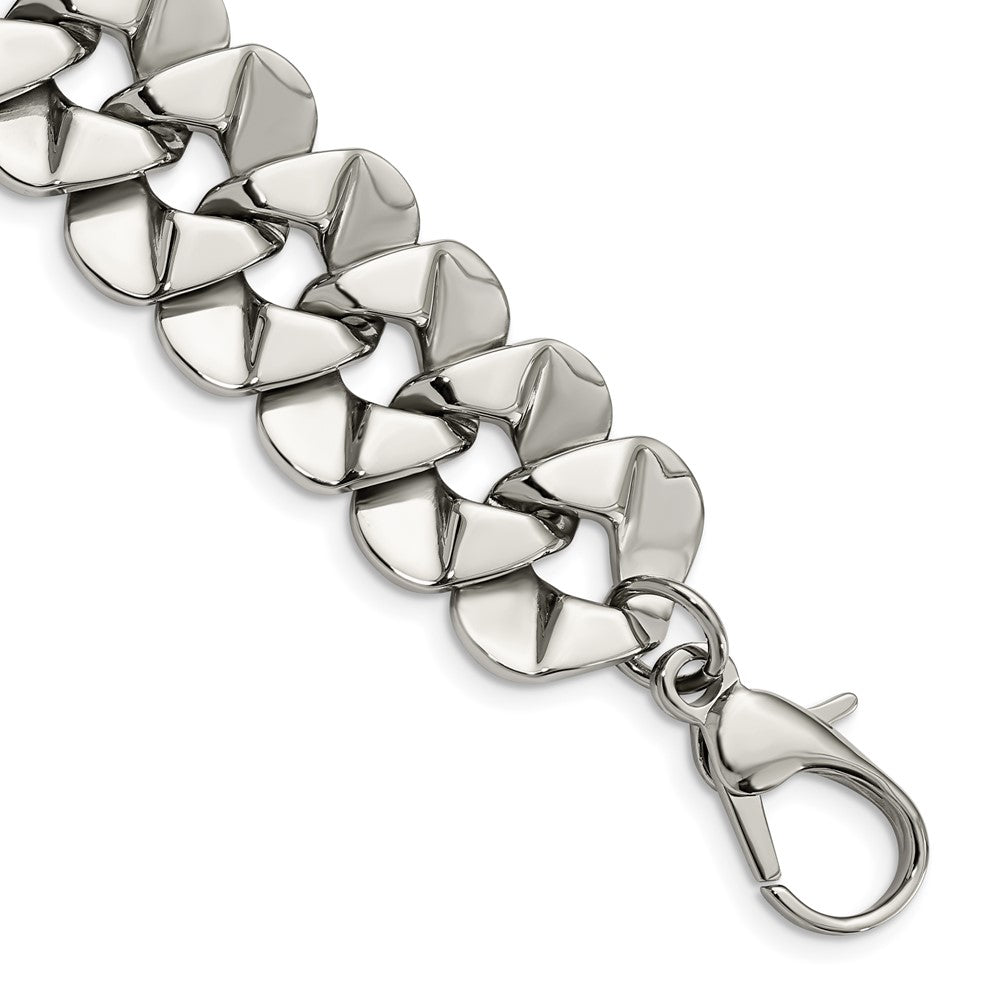 Stainless Steel Polished Oval Link 8.5in Bracelet, 8.5 mm