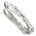 Chisel Stainless Steel Polished 3 Piece Set of Intertwined Bangles, 7 x 4 mm