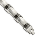 Chisel Stainless Steel Brushed and Polished Black IP-plated with 1/2 carat Black Diamond 8.5 inch Bracelet, 0.5 ct, 8.5 x 10 mm