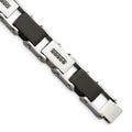 Chisel Stainless Steel Polished Black IP-plated with 1/4 carat Black Diamond 8.5 inch Bracelet, 0.25 ct, 8.5 x 12 mm