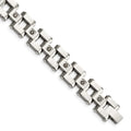 Chisel Stainless Steel Polished with 1 carat Black Diamond 8.5 inch Bracelet, 8.5 x 12 mm