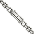 Chisel Stainless Steel Polished with CZ DAD 8.5 inch Bracelet, 8.5 x 12 mm