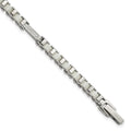 Stainless Steel Polished CZ & White Ceramic Link Bracelet, 7.5 x 4.8 mm