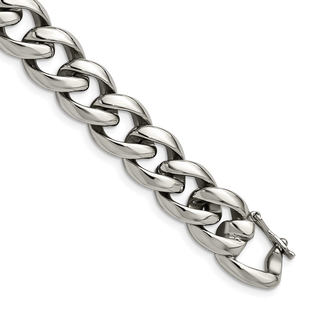 Chisel Stainless Steel Polished 8.25 inch Curb Link Bracelet, 8.25 mm
