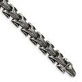 Chisel Stainless Steel Antiqued and Polished 8.5 inch Dragon Scale Link Bracelet, 8.5 x 11 mm