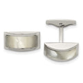 Chisel Stainless Steel Polished Mother of Pearl Cufflinks