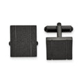 Chisel Stainless Steel Polished Black IP-plated Laser cut Cufflinks