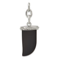 Stainless Steel Onyx Fang Interchangeable Charm Pendant, 2.25 x 20.85 mm