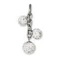 Stainless Steel CZ Interchangeable Charm Pendant, 40 x 20 mm