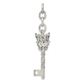 Stainless Steel Crown & Key Interchangeable Charm Pendant, 2.75 x 14.5 mm