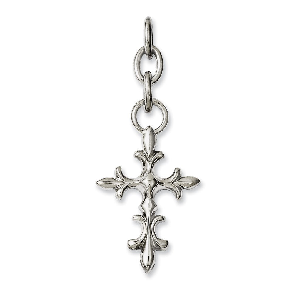 Stainless Steel Cross Interchangeable Charm Pendant, 2.33 x 24 mm