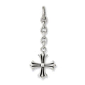 Stainless Steel Cross Interchangeable Charm Pendant, 2 x 18 mm