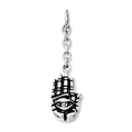 Stainless Steel Hamsa Interchangeable Charm Pendant, 2.25 x 15 mm