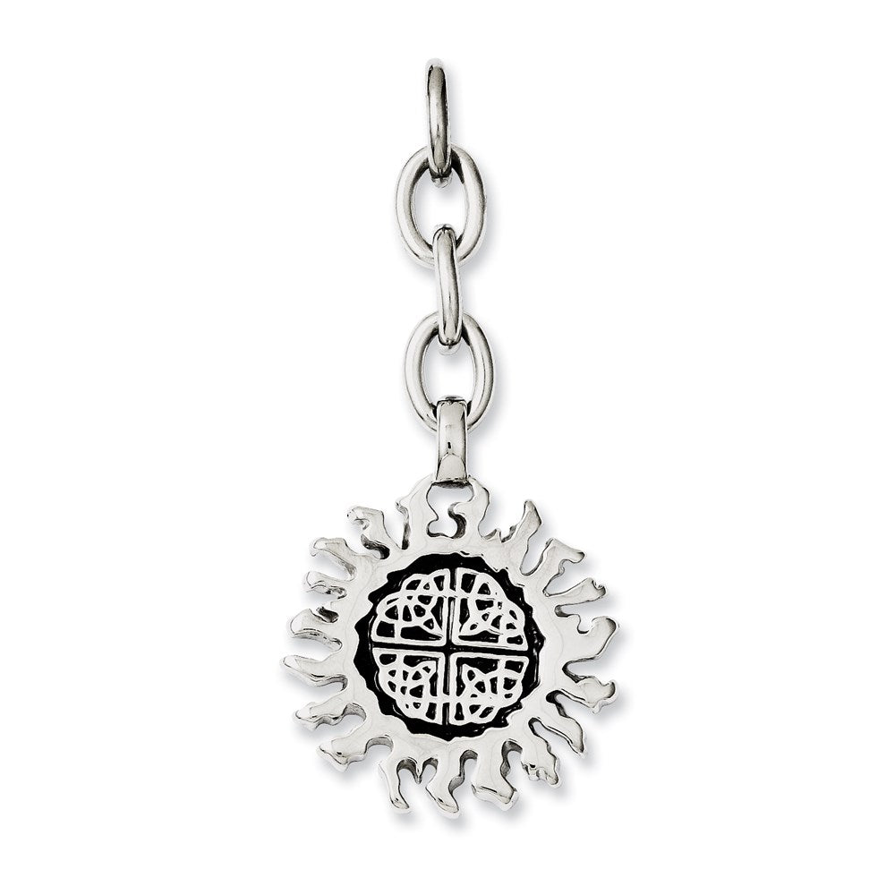 Stainless Steel Celtic Sun Interchangeable Charm Pendant, 2.25 x 26 mm
