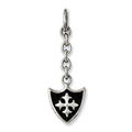 Stainless Steel Shield Interchangeable Charm Pendant, 1.75 x 16 mm