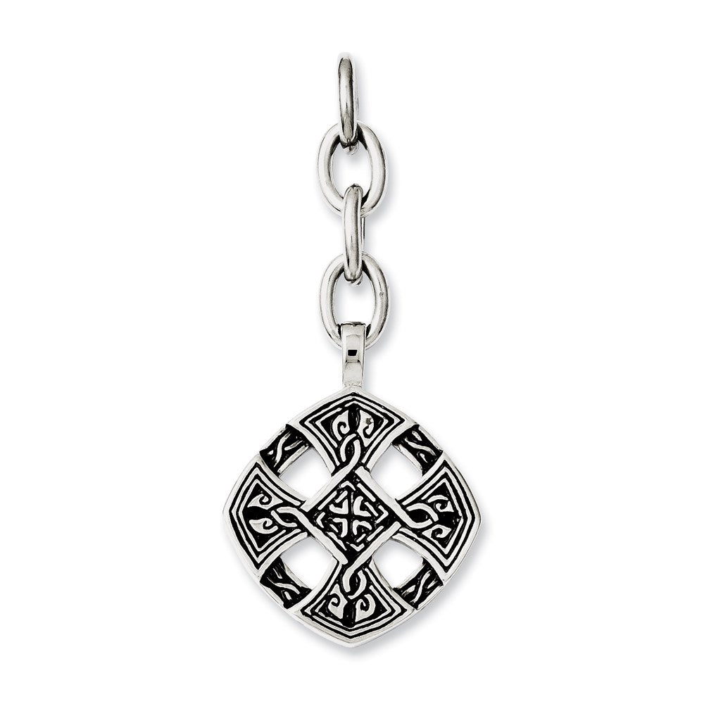 Stainless Steel Celtic Cross Interchangeable Charm Pendant, 2.25 x 25 mm