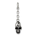 Stainless Steel Skull Interchangeable Charm Pendant, 2 x 11 mm