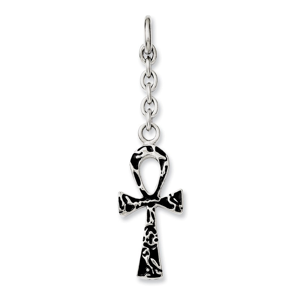 Stainless Steel Ankh Interchangeable Charm Pendant, 2.5 x 16 mm