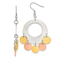 Stainless Steel and Gold-tone & Rose-tone IP-plated Fancy Dangle Earrings, 55 x 45 mm