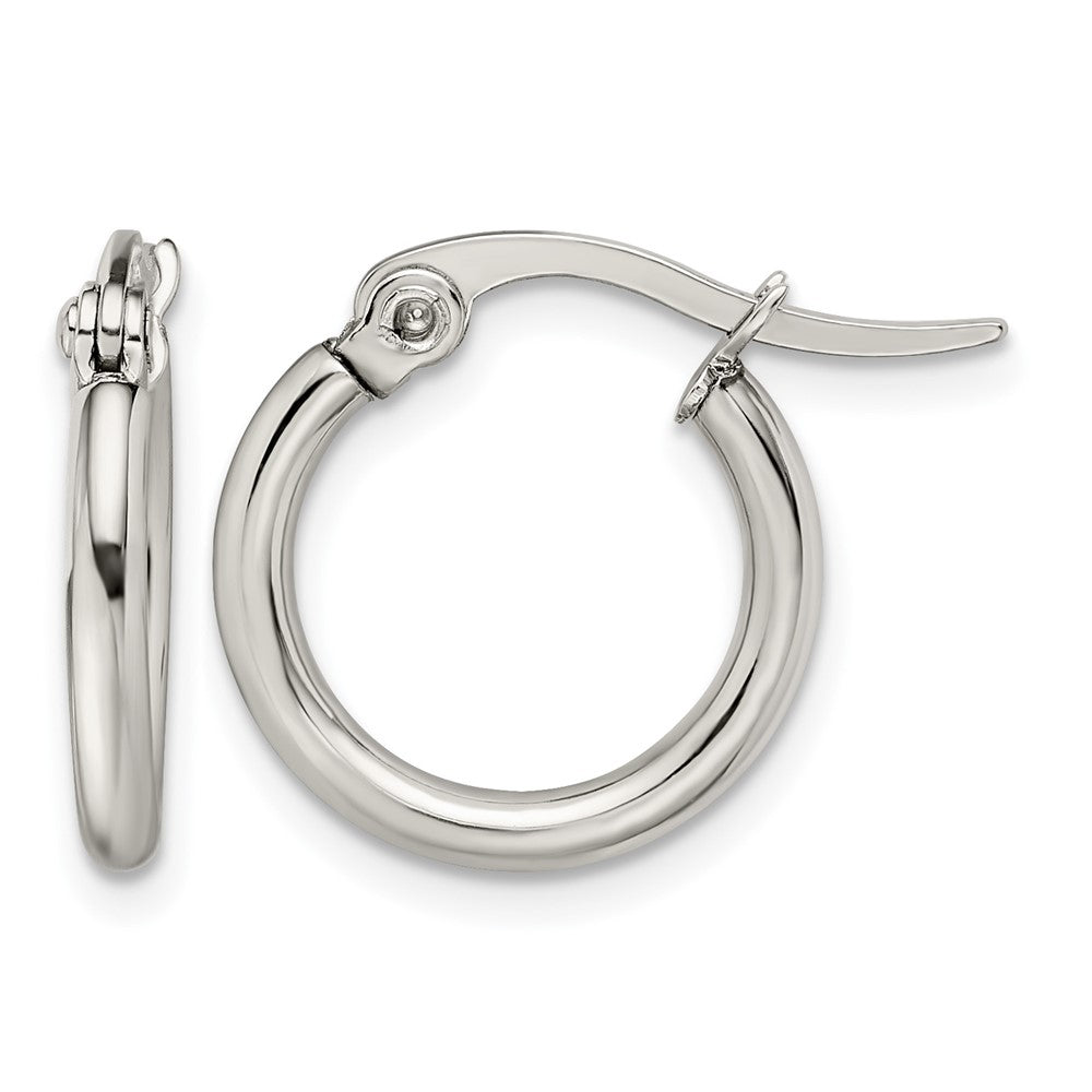 Chisel Stainless Steel Polished 15.5mm Diameter 2mm Hoop Earrings, 15 x 15.5 mm