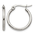 Chisel Stainless Steel Polished 19.5mm Diameter 2mm Hoop Earrings, 18 x 19.5 mm