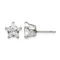 Chisel Stainless Steel Polished 8mm Star CZ Stud Post Earrings, 8.47 x 8.45 mm