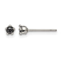 Chisel Stainless Steel Polished 3mm Black Star CZ Stud Post Earrings, 3.24 x 3.33 mm