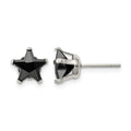 Chisel Stainless Steel Polished 8mm Black Star CZ Stud Post Earrings, 8.54 x 8.55 mm