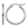 Chisel Stainless Steel Polished 22mm Diameter 2mm Hoop Earrings, 22 x 22 mm