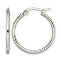Chisel Stainless Steel Polished 27mm Diameter 2mm Hoop Earrings, 26 x 27 mm