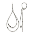 Chisel Stainless Steel Polished Double Teardrop Dangle Leverback Earrings, 56.67 x 23.63 mm