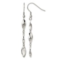 Chisel Stainless Steel Polished Twisted Dangle Shepherd Hook Earrings, 63.08 x 6.27 mm