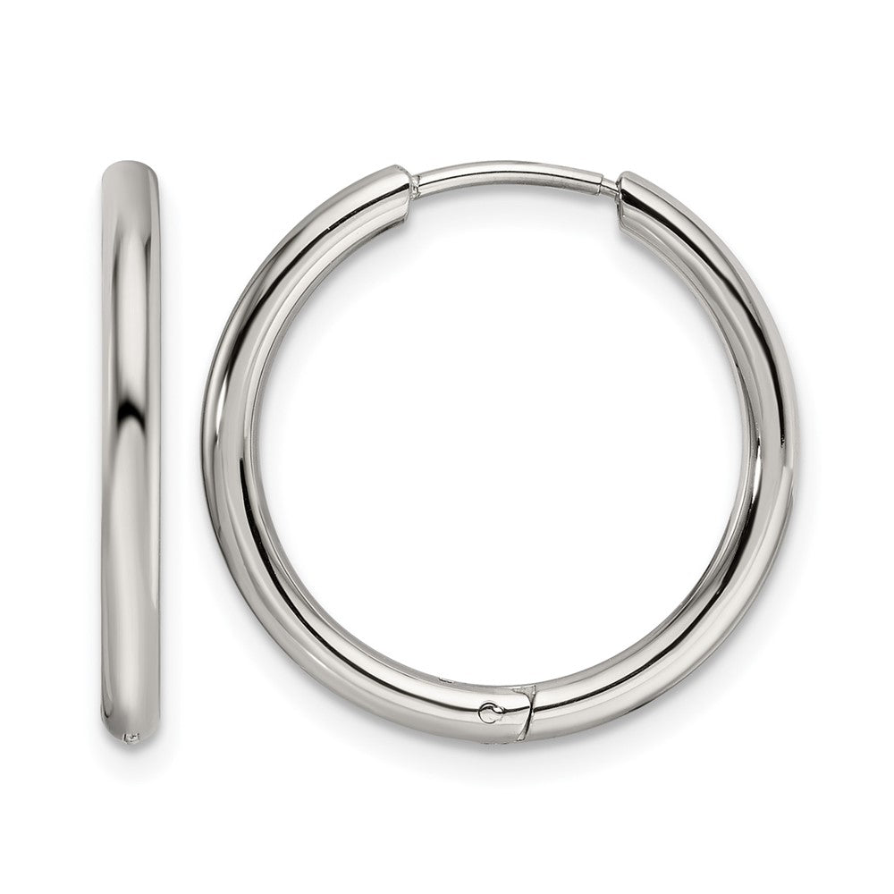 Chisel Stainless Steel Polished 2mm Endless Hinged Hoops, 18.89 x 19.49 mm