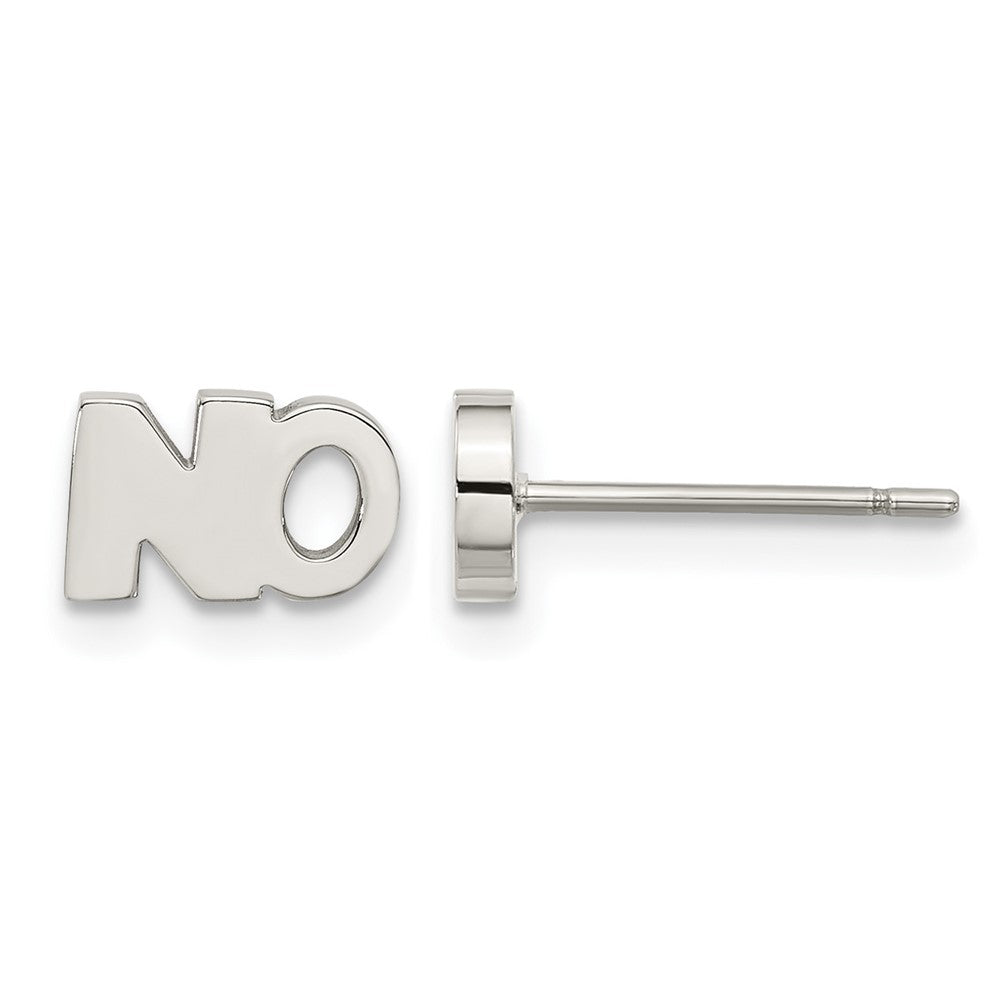 Stainless Steel Polished NO Post Earrings, 5.22 x 8.45 mm