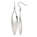 Chisel Stainless Steel Polished Dangle Shepherd Hook Earrings, 76.57 x 16.34 mm