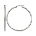 Chisel Stainless Steel Polished 37mm Diameter 2mm Hoop Earrings, 44 x 45 mm