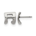 Stainless Steel Polished Music Note Post Earrings, 9.76 x 9.34 mm
