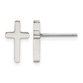 Chisel Stainless Steel Polished Cross Post Earrings, 11.82 x 6.83 mm