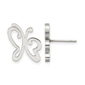 Chisel Stainless Steel Polished Butterfly Post Earrings, 13.8 x 11.58 mm