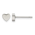 Chisel Stainless Steel Polished Heart Post Earrings, 5.06 x 4.9 mm