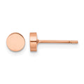 Chisel Stainless Steel Polished Rose IP-plated Circle Post Earrings, 4.92 x 4.93 mm
