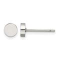Chisel Stainless Steel Polished Circle Post Earrings, 4.92 x 4.93 mm