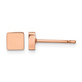 Chisel Stainless Steel Polished Rose IP-plated Square Post Earrings, 4.84 x 4.93 mm