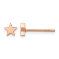 Chisel Stainless Steel Polished Rose IP-plated Star Post Earrings, 4.4 x 4.36 mm