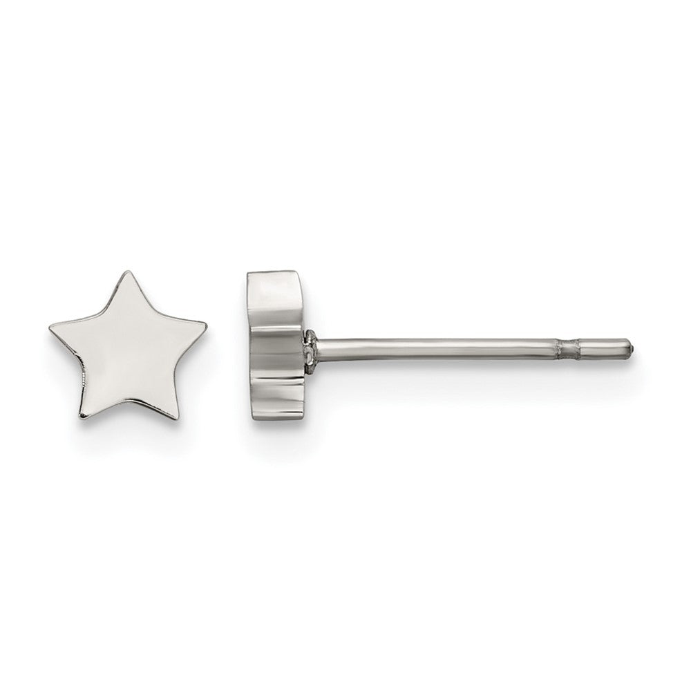 Chisel Stainless Steel Polished Star Post Earrings, 4.72 x 4.91 mm