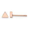 Chisel Stainless Steel Polished Rose IP-plated Triangle Post Earrings, 4.82 x 4.62 mm