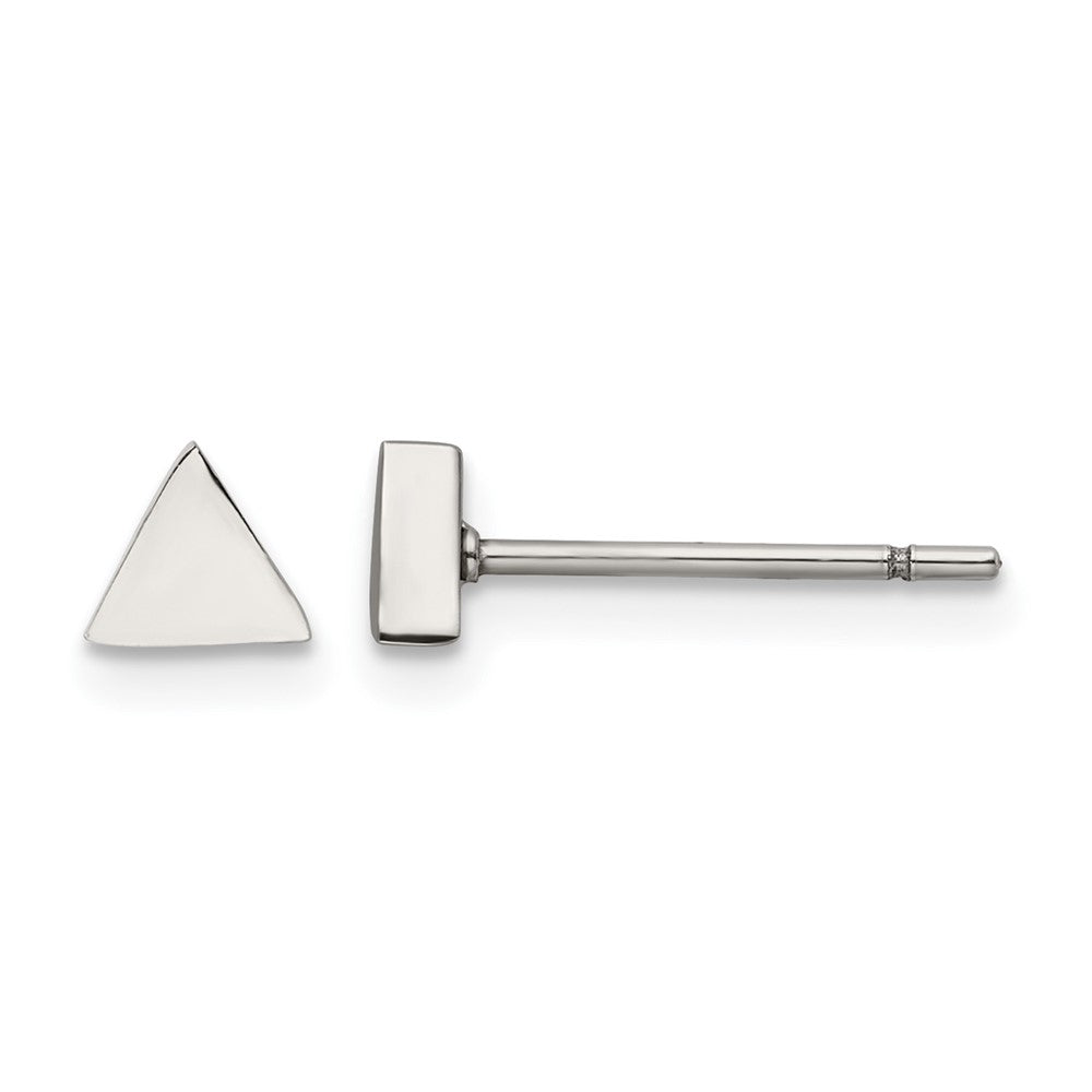 Chisel Stainless Steel Polished Triangle Post Earrings, 4.95 x 4.83 mm