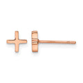 Chisel Stainless Steel Polished Rose IP-plated X Post Earrings, 6.12 x 6.16 mm